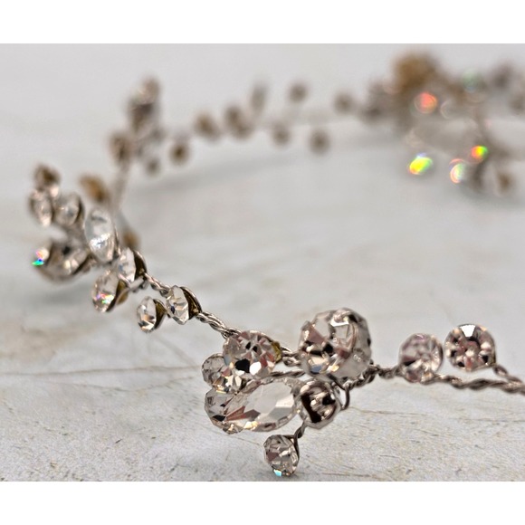 Twigs & Honey Extra Long‎ Bridal Crystal Hair Vine & Pear Drop Earrings Combo main image 7